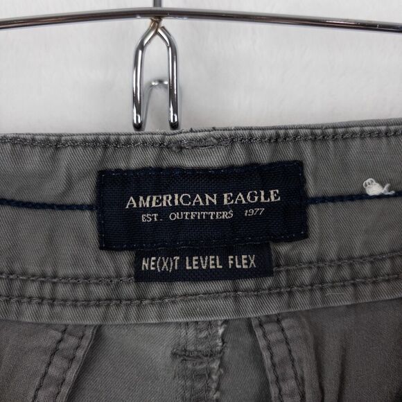 American Eagle Cargo Shorts Mens 30 Army Green Longer Length Next Level Flex - Picture 8 of 11
